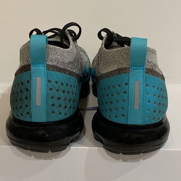 Nike Air VaporMax Flyknit 2 Mens 11.5 Black Dusty Cactus Hyper Jade Sneaker - Picture 9 of 16